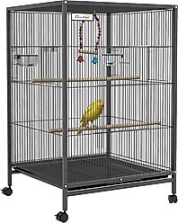 PawHut Large Indoor & Outdoor Tabletop Bird Cage, Gray, 19 x 18 x 29.25-in