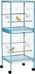 PawHut Portable Bird Play Stand with Wheels, 20.25 x 19.75 x 55-in, Light Blue