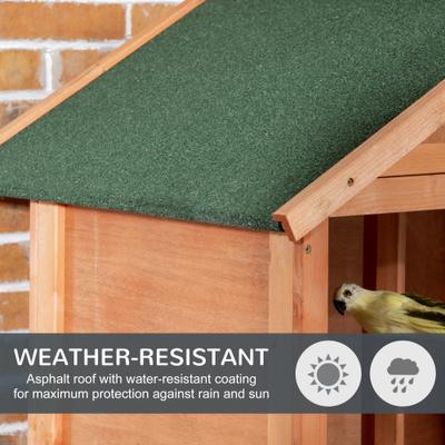 Show full view: PawHut Wooden Outdoor Bird Cage with Removable Bottom Tray, 31.75 x 22.5 x 60.25-in slide 4 of 9