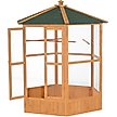 Show in main carousel: PawHut Large Bird Cage Aviary with Handle & Wheels, Brown, 59 x 59 x 69.75-in slide 4 of 9