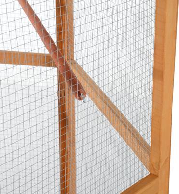 Show full view: PawHut Large Bird Cage Aviary with Handle & Wheels, Brown, 59 x 59 x 69.75-in slide 8 of 9