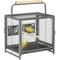 Show in main carousel: PawHut Heavy Duty Wrought Iron Travel Bird Cage Carrier with Handle, Black, 19 x 15 x 25.5-in slide 1 of 9