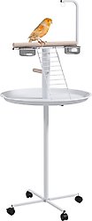 PawHut Portable Bird Play Stand, White, 23.5 x 23.5 x 54.25-in