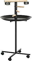 PawHut Portable Bird Play Stand, Grey, 23.5 x 23.5 x 43.75-in