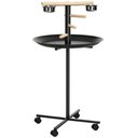 PawHut Portable Bird Play Stand, Grey, 23.5 x 23.5 x 43.75-in