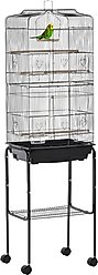 PawHut Metal Bird Cage with Removable Tray, Black, 18.25 x 14.25 x 61.75-in