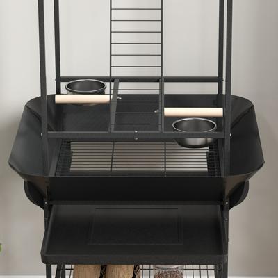 Show full view: PawHut Bird Stand with Wheels, Gray, 24.6 x 24.6 x 61-in slide 8 of 9