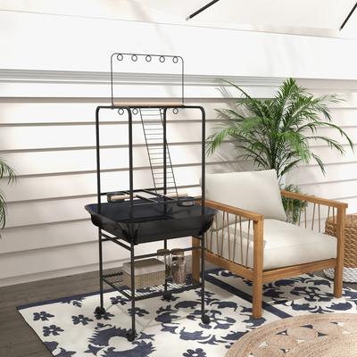 Show full view: PawHut Bird Stand with Wheels, Gray, 24.6 x 24.6 x 61-in slide 9 of 9