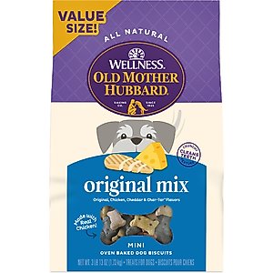 Old Mother Hubbard by Wellness Classic Original Mix Natural Mini Oven-Baked Biscuits Dog Treats, 3.8-lb bag