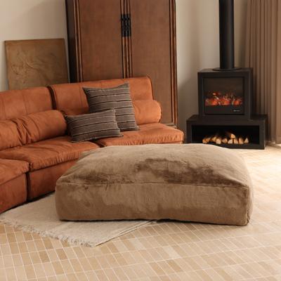 Show full view: Allisandro Luxurious Faux Fur Orthopedic Pillow Dog Bed, Brown, Large slide 2 of 9