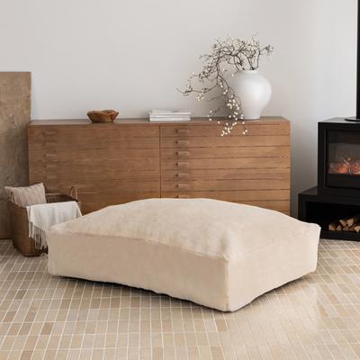 Show full view: Allisandro Luxurious Faux Fur Orthopedic Pillow Dog Bed, Beige, Large slide 2 of 9