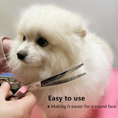 Show full view: HASHIMOTO Curved Thinning Dog & Cat Grooming Shears, Silver, 7.0-in slide 4 of 5