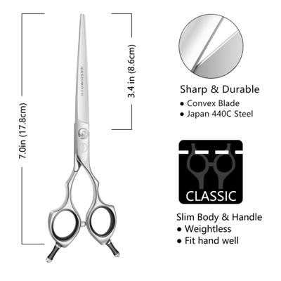 Show full view: HASHIMOTO Straight Dog & Cat Grooming Scissors, Silver, 7.0-in slide 2 of 5