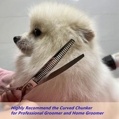 Show full view: HASHIMOTO Curved Chunkers Dog & Cat Grooming Shears, Silver, 7.0-in slide 5 of 6