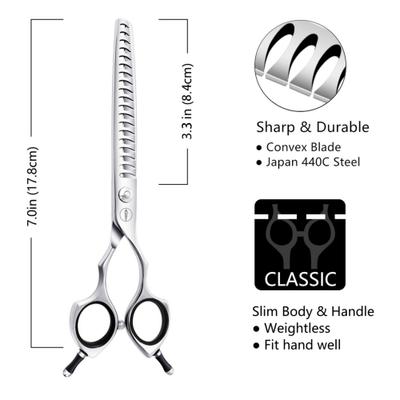 Show full view: HASHIMOTO Chunker Dog & Cat Grooming Scissors, Silver, 7.0-in slide 2 of 5