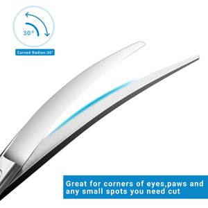 HASHIMOTO Curved Dog & Cat Grooming Scissors, Silver, 6.5-in