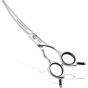 HASHIMOTO Curved Dog & Cat Grooming Scissors, Silver, 6.5-in