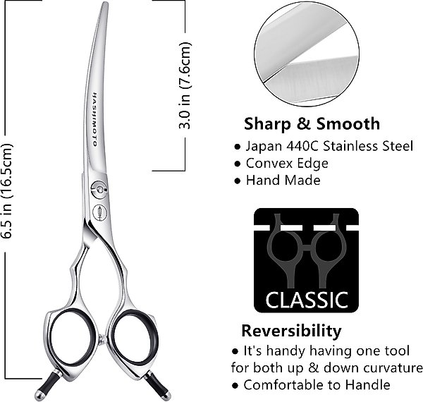 HASHIMOTO Curved Dog & Cat Grooming Scissors