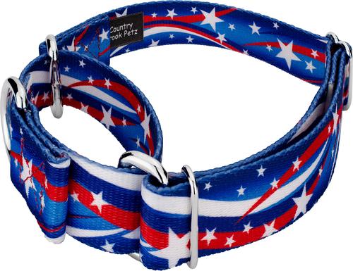 Show full view: Country Brook Petz Star Spangled Martingale Dog Collar, Medium: 15 to 21-in neck, 1-in wide slide 5 of 7