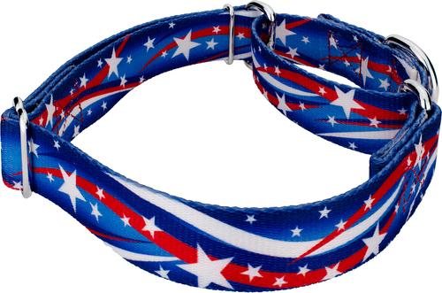 Show full view: Country Brook Petz Star Spangled Martingale Dog Collar, Medium: 15 to 21-in neck, 1-in wide slide 6 of 7