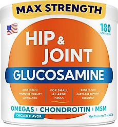 GoodGrowlies Glucosamine Hip & Joint Supplement Chews for Dogs, 180 count slide 1 of 7