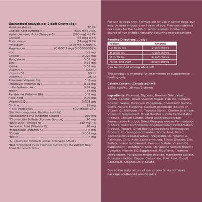 Show full view: Chew + Heal Senior 12-In-1 Advanced Multivitamin Soft Chews Supplement for Senior Dogs, 120 count slide 8 of 11