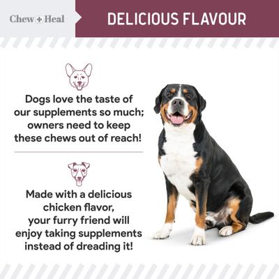 Show full view: Chew + Heal Senior 12-In-1 Advanced Multivitamin Soft Chews Supplement for Senior Dogs, 120 count slide 7 of 11