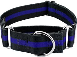 Country Brook Petz HossFit Jr Thin Blue Line Wide Martingale Dog Collar, X-Large