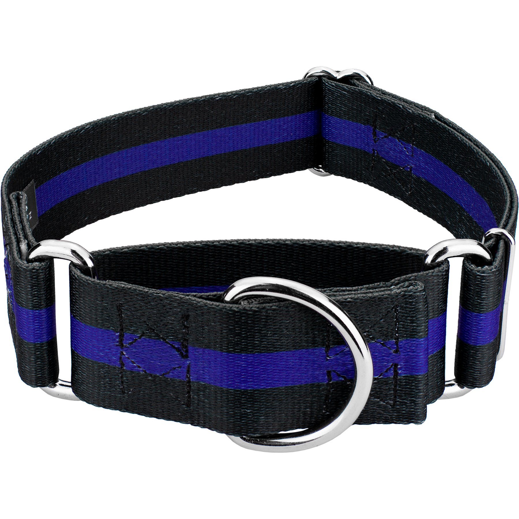 Country Brook Petz HossFit Jr Thin Blue Line Wide Martingale Dog Collar, Large