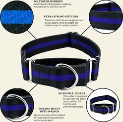 Country Brook Petz HossFit Jr Thin Blue Line Wide Martingale Dog Collar, Large slide 2 of 8