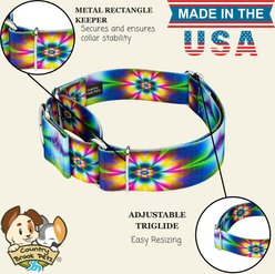 Country Brook Petz HossFit Jr Tie Dye Flowers Wide Martingale Dog Collar, Multi-Colored, Large: 18 to 26-in neck, 1.5-in wide slide 2 of 9