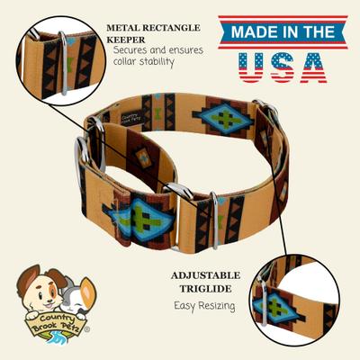 Show full view: Country Brook Petz HossFit Jr Native Arizona Wide Martingale Dog Collar, Large slide 3 of 10