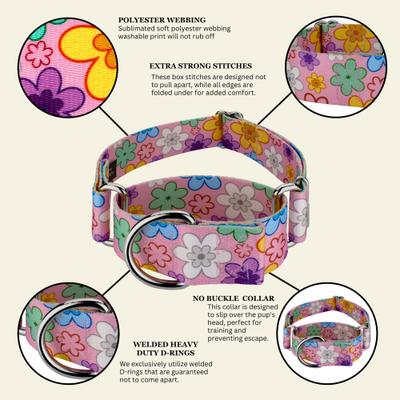 Show full view: Country Brook Petz HossFit Jr May Flowers Wide Martingale Dog Collar, Medium slide 9 of 9