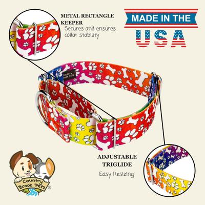 Show full view: Country Brook Petz HossFit Jr Trippy Doggo Wide Martingale Dog Collar, Large slide 7 of 8