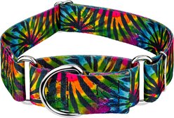 Country Brook Petz HossFit Jr Tie Dye Stripes Wide Martingale Dog Collar, Large
