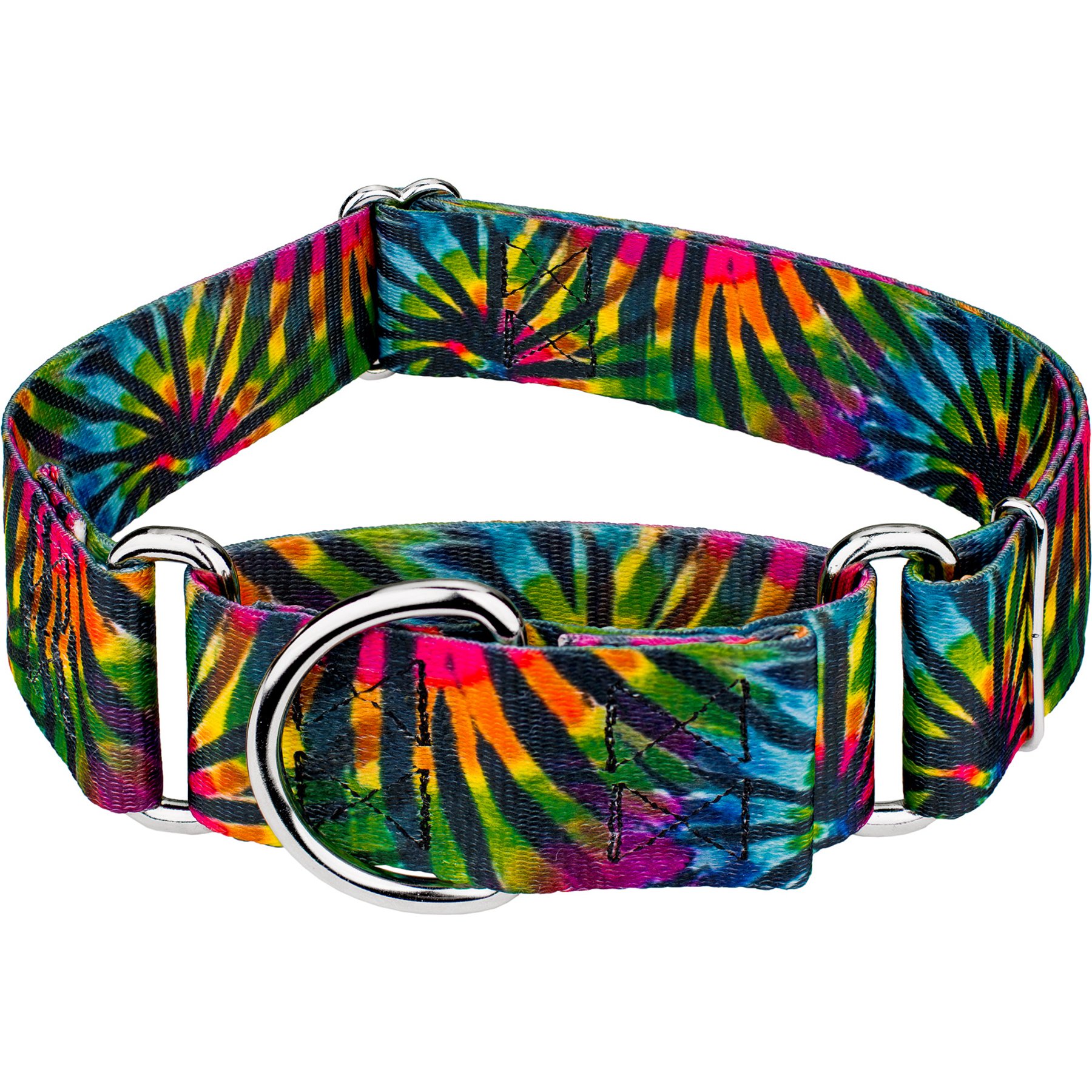 Country Brook Petz HossFit Jr Tie Dye Stripes Wide Martingale Dog Collar, Medium
