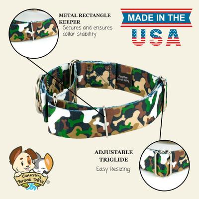 Show full view: Country Brook Petz HossFit Jr Woodland Bone Camo Wide Martingale Dog Collar, Large slide 7 of 8