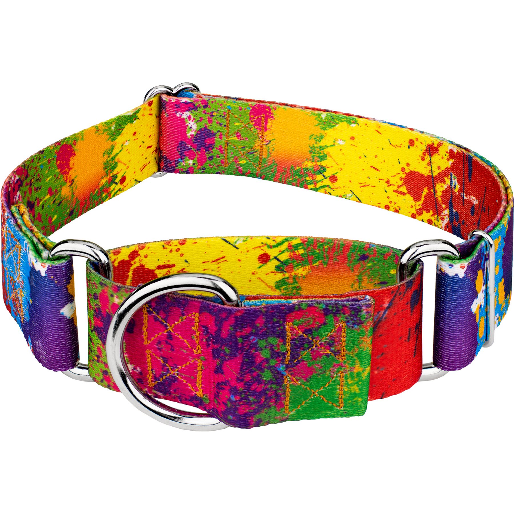 Country Brook Petz HossFit Jr Paint Splatter Wide Martingale Dog Collar, Large