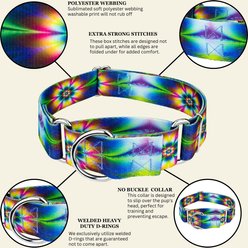 Country Brook Petz HossFit Jr Tie Dye Flowers Wide Martingale Dog Collar, Multi-Colored, X-Large: 23 to 31-in neck, 1.5-in wide slide 2 of 9