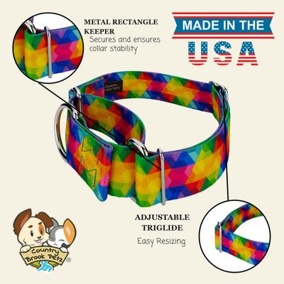 Show full view: Country Brook Petz HossFit Jr Kaleidoscope Wide Martingale Dog Collar, Large slide 7 of 8