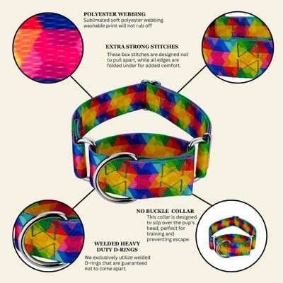 Show full view: Country Brook Petz HossFit Jr Kaleidoscope Wide Martingale Dog Collar, Large slide 6 of 8