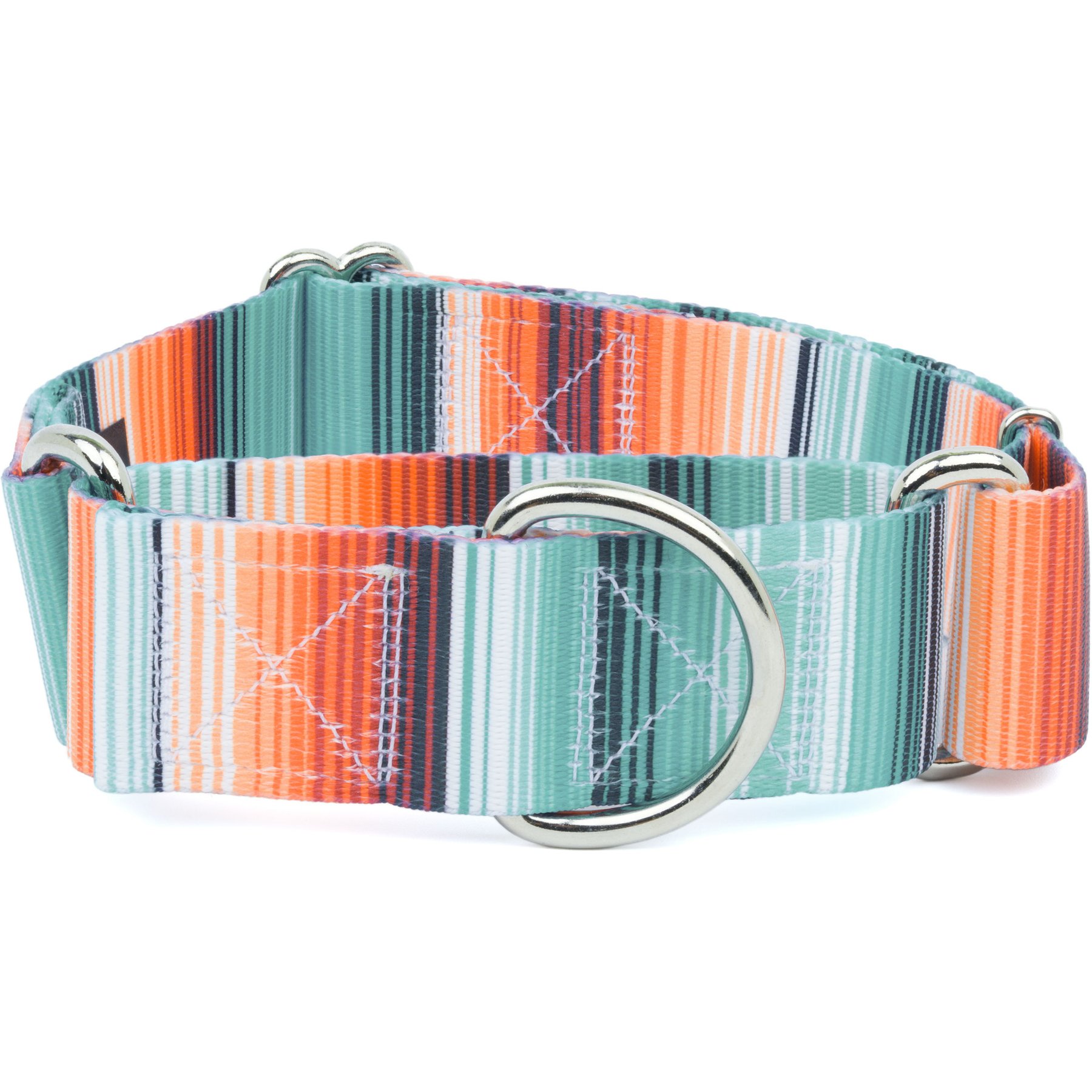 Country Brook Petz HossFit Jr Sedona Stripes Wide Martingale Dog Collar, Multi-Colored, Medium: 15 to 21-in neck, 1.5-in wide