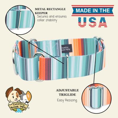 Show full view: Country Brook Petz HossFit Jr Sedona Stripes Wide Martingale Dog Collar, Multi-Colored, Medium: 15 to 21-in neck, 1.5-in wide slide 7 of 8