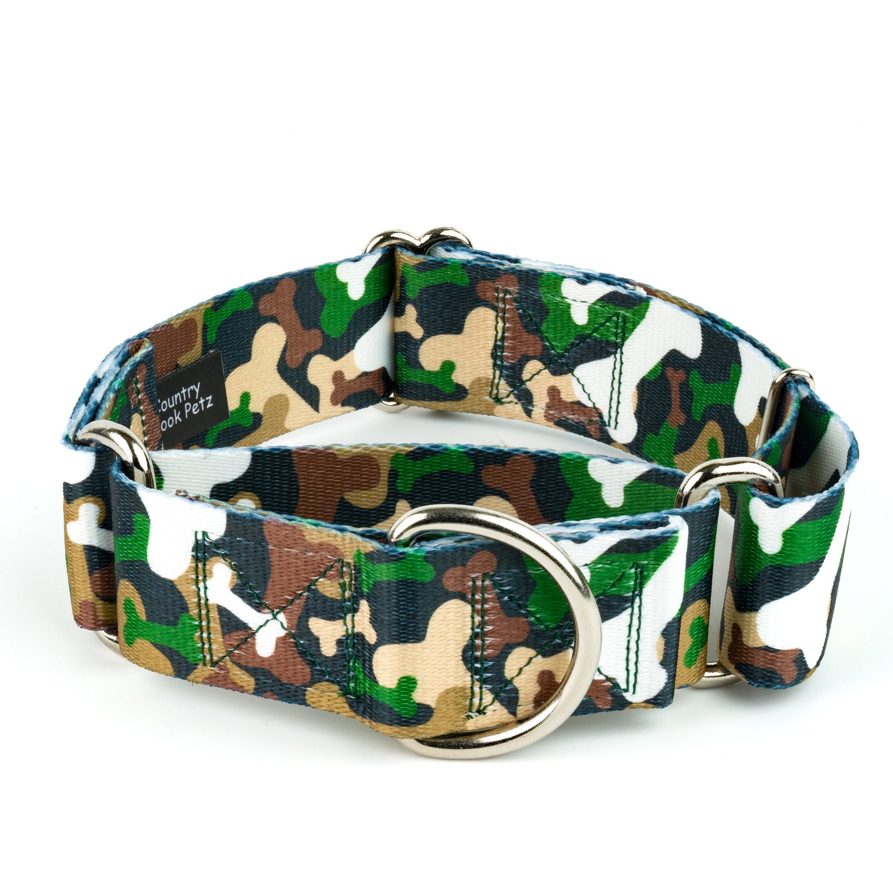 Country Brook Petz HossFit Jr Woodland Bone Camo Wide Martingale Dog Collar, X-Large