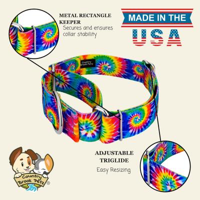 Show full view: Country Brook Petz HossFit Jr Classic Tie Dye Wide Martingale Dog Collar, Large slide 9 of 9