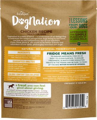 Show full view: Freshpet Dognation Chicken Recipe Fresh Treats + Vital Chicken Recipe Small Breed Fresh Dog Food slide 7 of 10