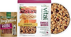 Freshpet Dognation Turkey Bacon Fresh Treats + Vital Chicken Recipe Small Breed Fresh Dog Food