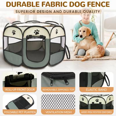 Show full view: Niubya Portable Indoor/Outdoor Dog & Cat Playpen, Grey, 29-in slide 5 of 8