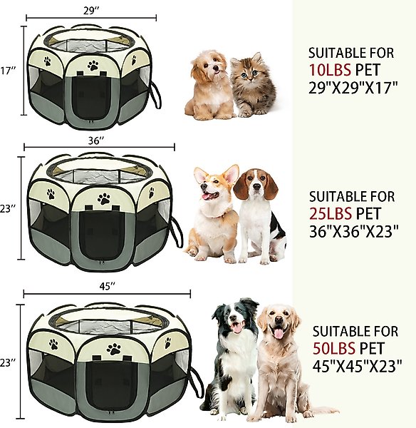 Show full view: Niubya Portable Indoor/Outdoor Dog & Cat Playpen, Grey, 36-in slide 2 of 6