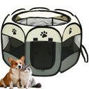 Niubya Portable Indoor/Outdoor Dog & Cat Playpen, Grey, 45-in
